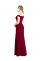Affordable Off the Shoulder Long Chiffon Prom Dress with Pleats