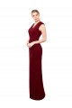 Affordable Cap Sleeves Chiffon Prom Dress with Pleated V-Neck Bodice