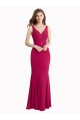 Affordable V-Neck Mermaid Chiffon Prom Dress with V-Back and Belt