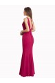 Affordable V-Neck Mermaid Chiffon Prom Dress with V-Back and Belt