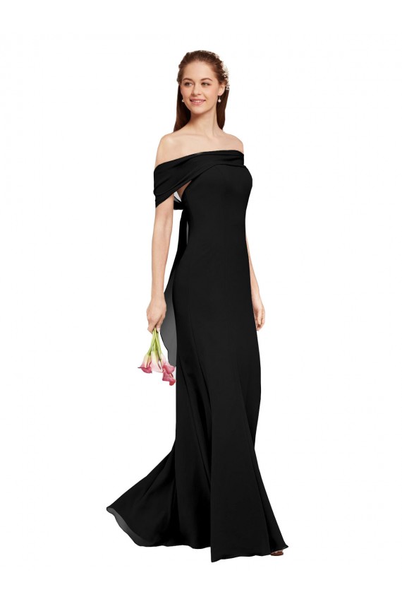 Affordable Fit and Flare Long Chiffon Prom Dress with Sash and Open Back