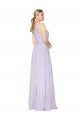 Affordable High Neck Halter Shirred Chiffon Prom Dress