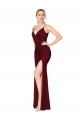 Affordable Floor Length High Neck Chiffon Prom Dress with Side Slit
