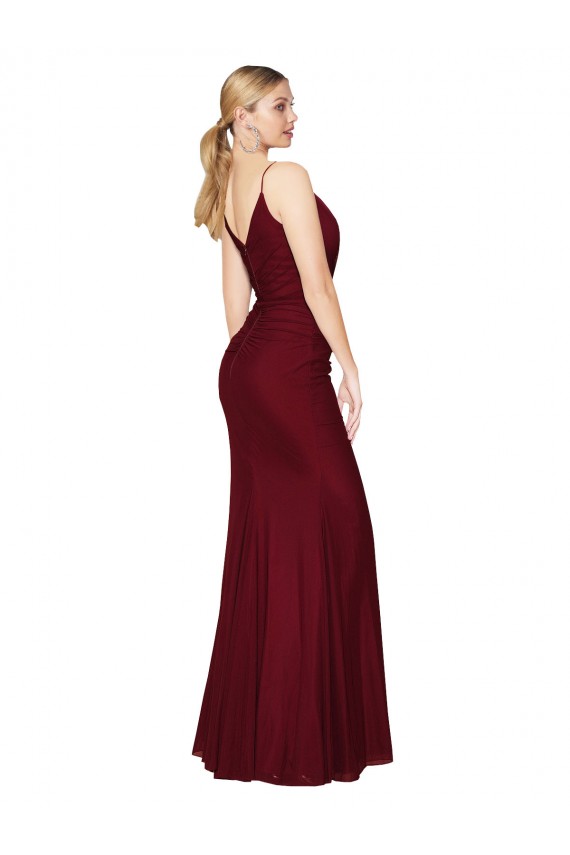 Affordable Floor Length High Neck Chiffon Prom Dress with Side Slit