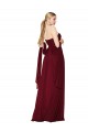 Affordable Draped Strapless Long A-Line Chiffon Prom Dress