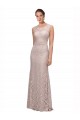 Affordable Long Sleeveless All Lace Prom Dress with Scoop Neckline