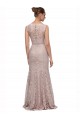 Affordable Long Sleeveless All Lace Prom Dress with Scoop Neckline