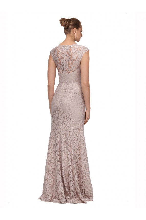 Affordable Sweetheart Neckline Cap Sleeves Lace Prom Dress with Twist