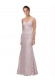 Affordable Lace V-Neckline Long Full Length Prom Dress