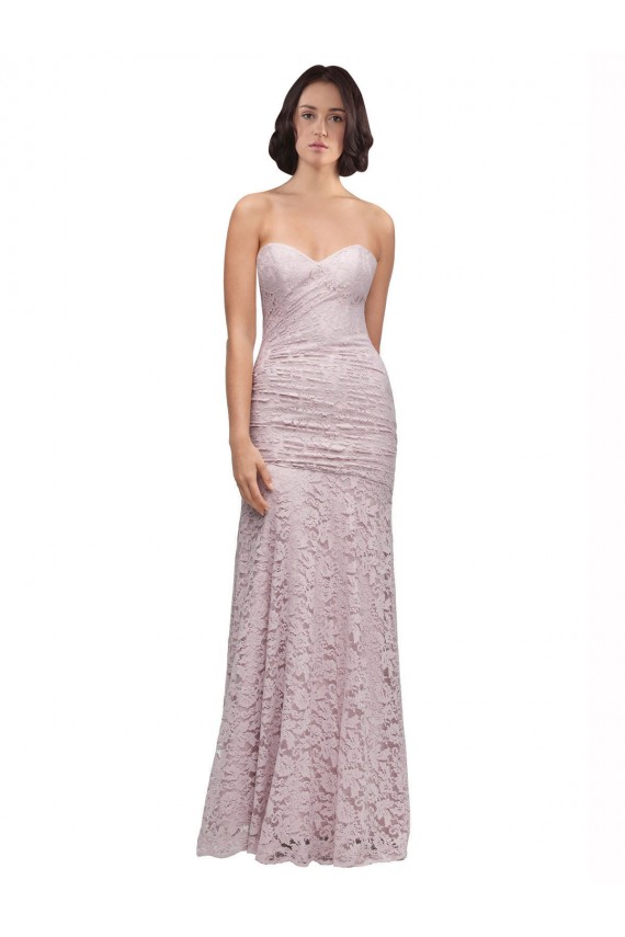 Affordable Floor Length Long Mermaid Lace Prom Dress with Low Back