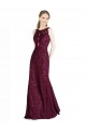 Affordable Long Lace Prom Dress with Peekaboo Bodice and Keyhole Back