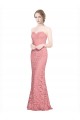 Affordable Fitted Sweetheart Mermaid Lace Prom Dress