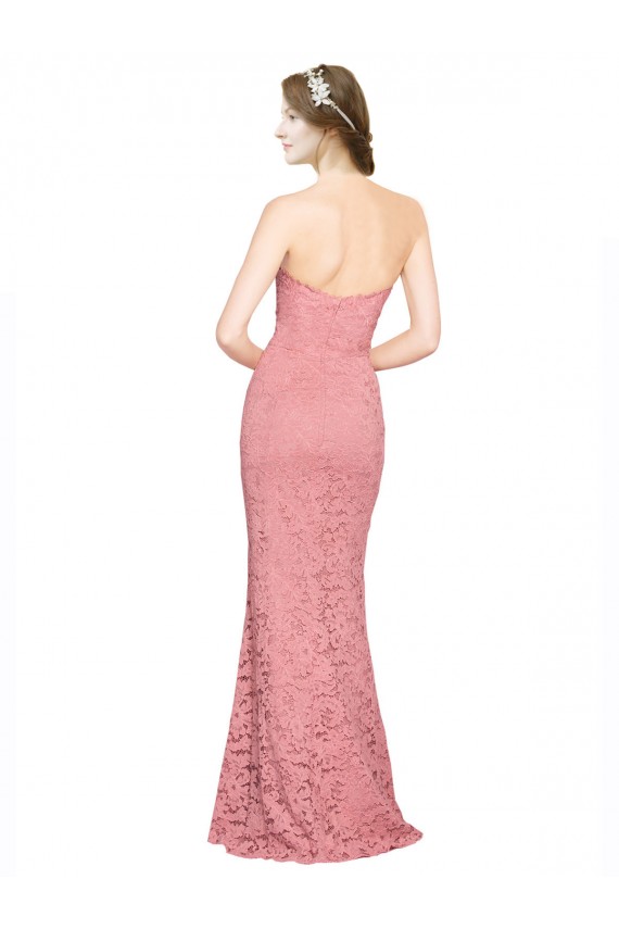 Affordable Fitted Sweetheart Mermaid Lace Prom Dress