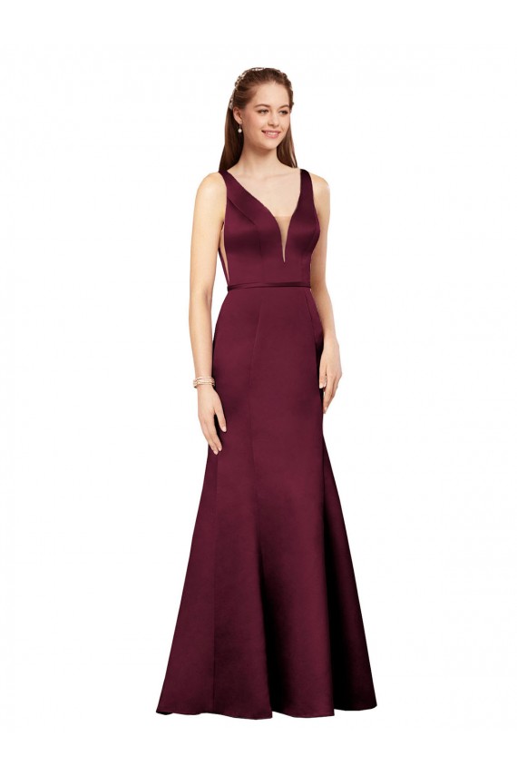 Affordable Sexy Satin Prom Dress with Side Cutouts