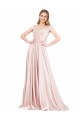 Affordable A-Line Off the Shoulder Sweetheart Satin Prom Dress