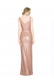 Affordable Draped V-Neck Striking Sheath Floor Length Sequin Prom Dress