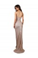 Affordable High Slit Scoop Neck Long Sequin Prom Dress