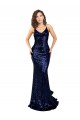 Affordable Mermaid V-Neck Low Back Long Sequin Prom Dress