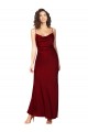 Affordable Cowl Neck Low Back Silky Satin Prom Dress with Thin Back Straps