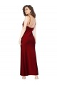 Affordable Cowl Neck Low Back Silky Satin Prom Dress with Thin Back Straps