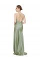 Affordable Silky Satin Prom Dress with Bias Cut Skirt