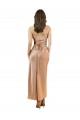 Affordable Cowl Neck Silky Satin Midi Length Cocktail Prom Dress / Homecoming Dress Low Back
