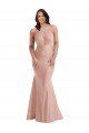 Affordable Criss Cross Halter Open Back Silky Satin Mermaid Prom Dress