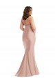 Affordable Criss Cross Halter Open Back Silky Satin Mermaid Prom Dress