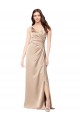 Affordable Silky Satin Prom Dress with Draped Surplice Bodice