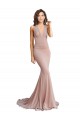 Affordable Deep V-Neck Mermaid Low Back Long Spandex Prom Dress