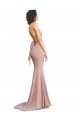 Affordable Deep V-Neck Mermaid Low Back Long Spandex Prom Dress