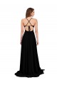 Affordable High Slit Open Back Long Spandex Prom Dress with Lined Crossover Bust