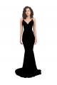 Affordable Fishtail Shaped V-Neck Open Back Spandex Prom Dress