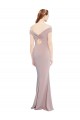 Affordable Knotted Off the Shoulder Crepe Prom Dress with Cut-Out Back