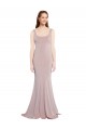 Affordable Sleeveless Scoop Neck Fully Lined Crepe Prom Dress