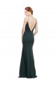 Affordable Deep V-Neck and Back Long Crepe Prom Dress