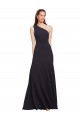 Affordable Fit and Flare Crepe Prom Dress with One Shoulder