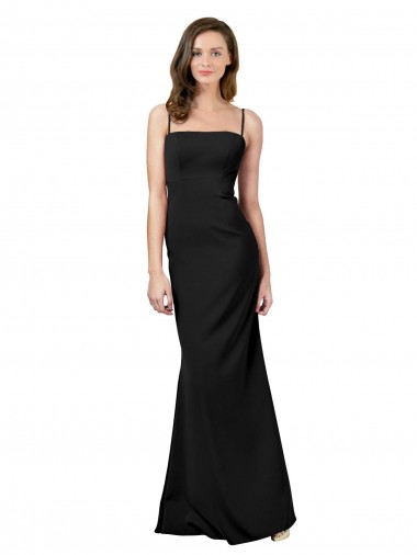 Affordable Fit and Flare Slim Crepe Prom Dress with Cutout Back