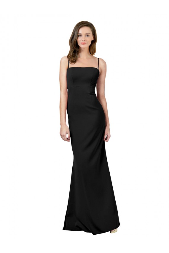 Affordable Fit and Flare Slim Crepe Prom Dress with Cutout Back