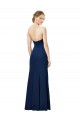 Affordable Strapless Fit and Flare Long Crepe Prom Dress with Knot and Slit