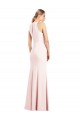 Affordable V-Neck Keyhole Back Crepe Trumpet Prom Dress