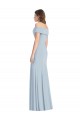 Affordable Cuffed Off the Shoulder Long Trumpet Prom Dress
