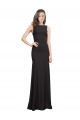 Affordable Sleeveless Bateau Neckline Crepe Prom Dress with Twist Back