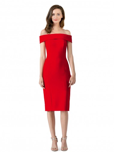 Affordable Off the Shoulder Square Neck Cocktail Prom Dress / Homecoming Dress