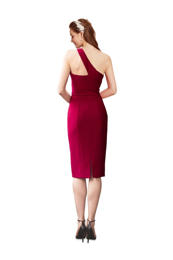 Affordable One Shoulder Short Crepe Cocktail Prom Dress / Homecoming Dress