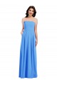 Affordable Strapless Pleated Skirt Crepe Prom Dress with Pockets