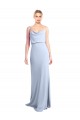 Affordable Feminine Cowl Neck Slim Floor Length Stretch Crepe Prom Dress
