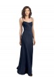 Affordable Fit and Flare Scoop Neck Long Sleeveless Stretch Crepe Prom Dress