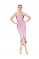 Affordable High Neck Spaghetti Straps Short Cocktail Crepe Prom Dress