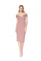 Affordable Knee Length Off the Shoulder Sweetheart Crepe Cocktail Prom Dress / Homecoming Dress